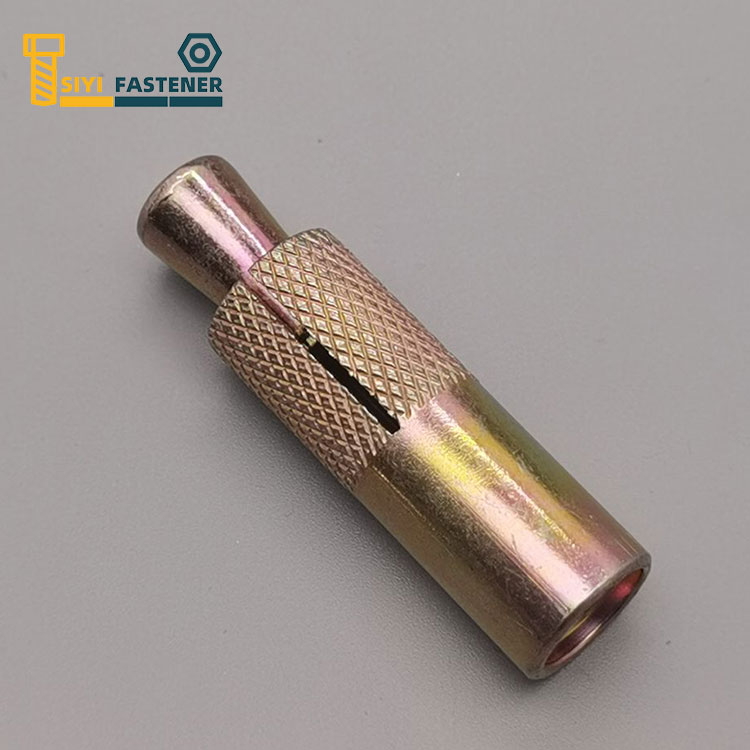 Jangkar Potong Berlapis Zink Kuning Baja Karbon dengan Knurling