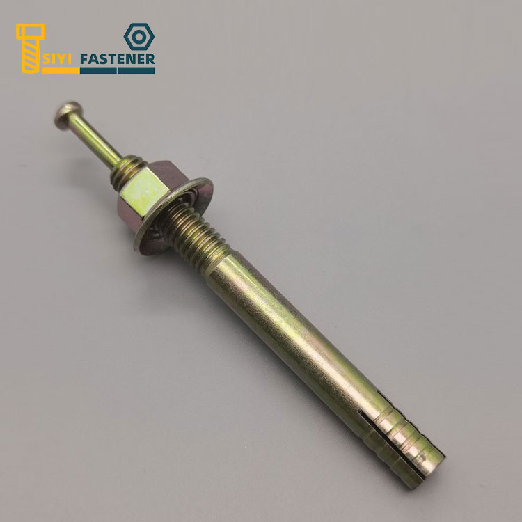 Anchor Pin Berlapis Zink Kuning Baja Karbon dengan Mesin Cuci Kon